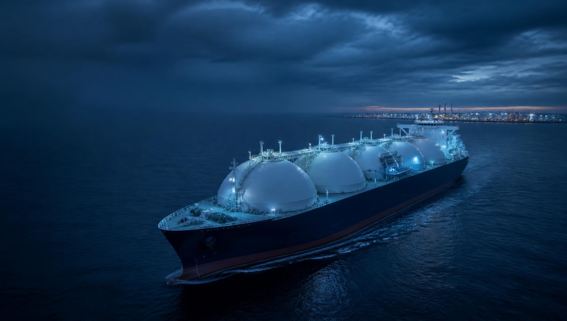 LNG carrier underway at sea, illustrating maritime energy transport